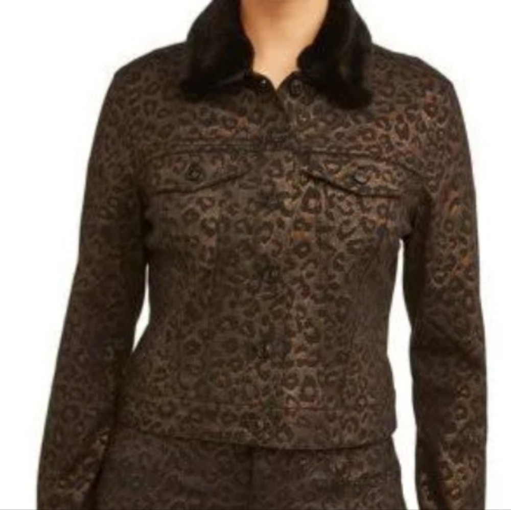 COPY - NWT! Sofia Vegara Leopard Print Denim Jacket